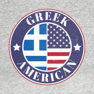 Proud Greek-American Badge - Greece Flag T-Shirt
